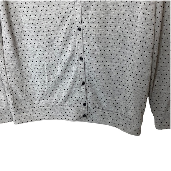 Gina Women’s Gray Long Sleeve Polka Dot Button Front Cardigan Sweater Size M/L - Picture 5 of 7
